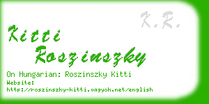 kitti roszinszky business card